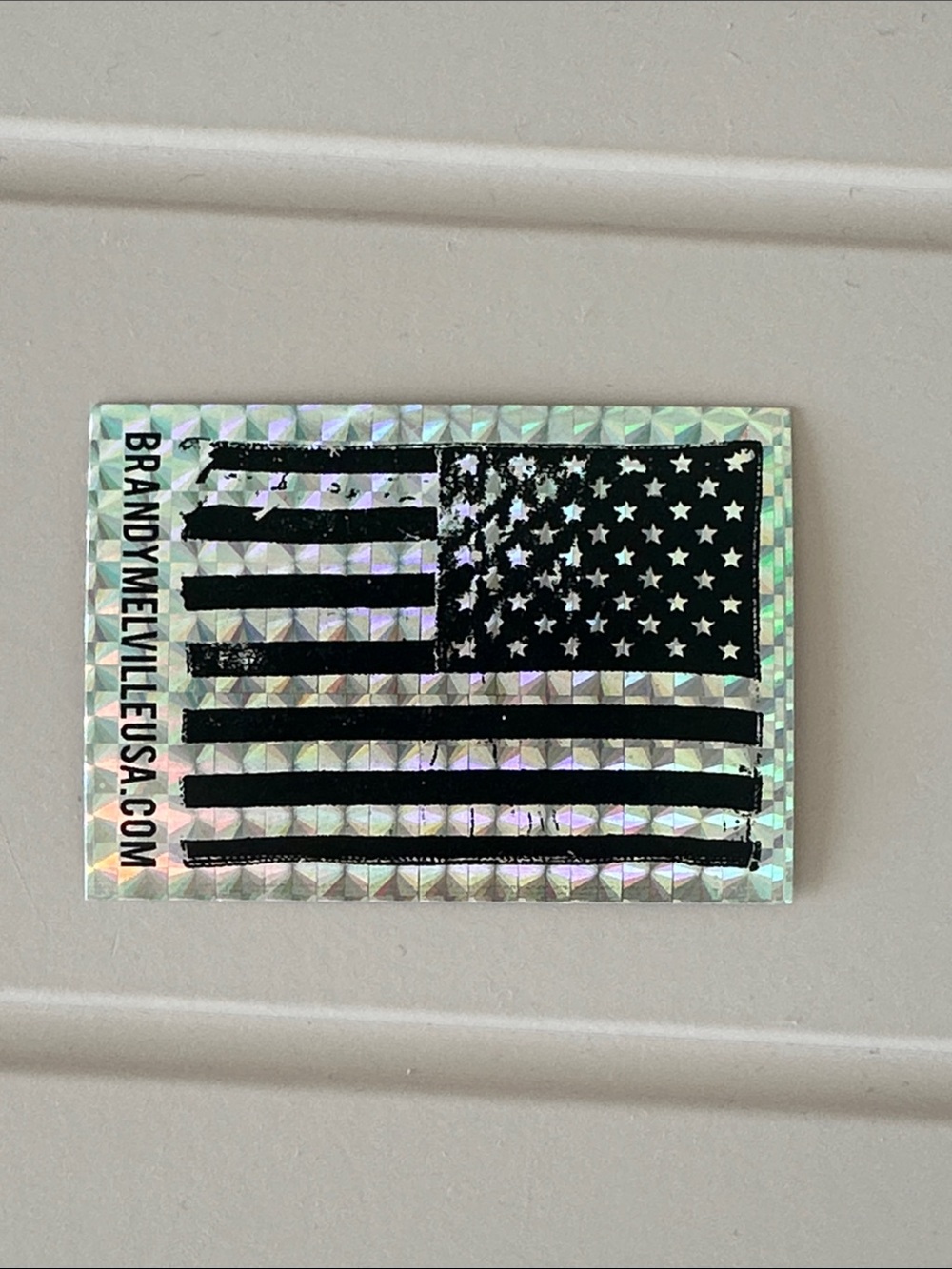 Brandy Melville Holographic American Flag Sticker - Black & Iridescent